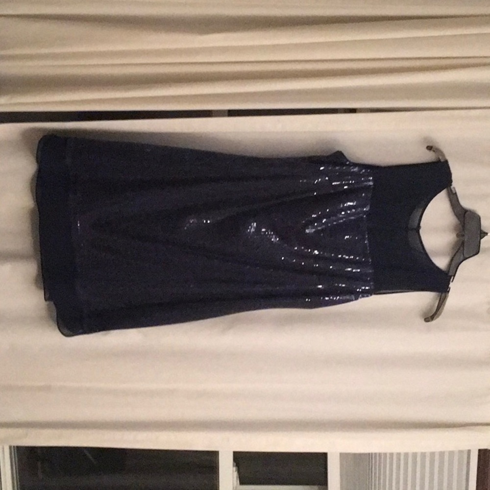 Vince Camuto Navy sequin cocktail dress